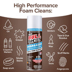 Bull Shot Degreaser Pro, Foaming Degreaser & Grime Remover, Heavy-Duty, AS SEEN ON TV, Residue-Free, Shake, Point & Spray, Emulsifies Grease, Oil Splatters, Glue, Tape Residue & More - Made in the USA