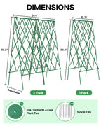 Suteck Cucumber Trellis 39.2" 2 Pack A-Frame, Foldable Metal