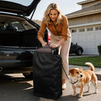 Magshion 3-Wheel Pet Stroller, Foldable Travel Jogger for Small & Medium Dogs & Cats (Up to 33lbs), Lightweight Carrier with Breathable Mesh Cover, Cup Holder & Storage Basket, Coffee