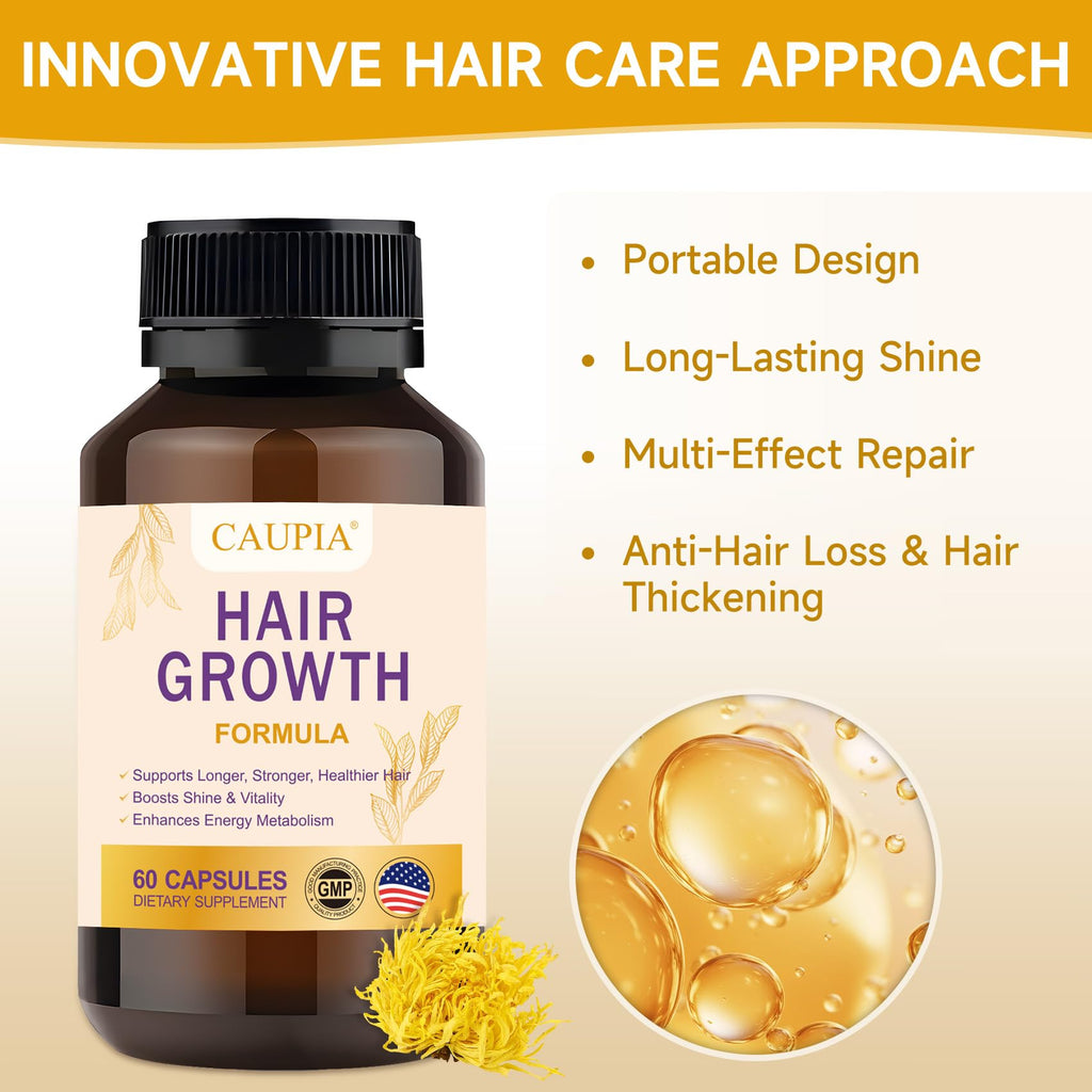 CAUPIA Hair Energy Supplement Capsules for Hair Growth - Hair & Scalp Support Supplement - 60 Capsule