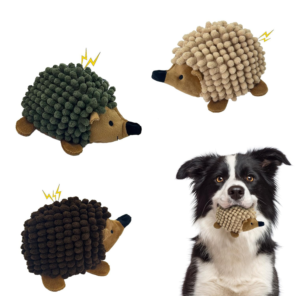 2-in-1 No-Stuffing Hedgehog Dog Toys 3 PCS, Squeaky Ball for Throwing Play