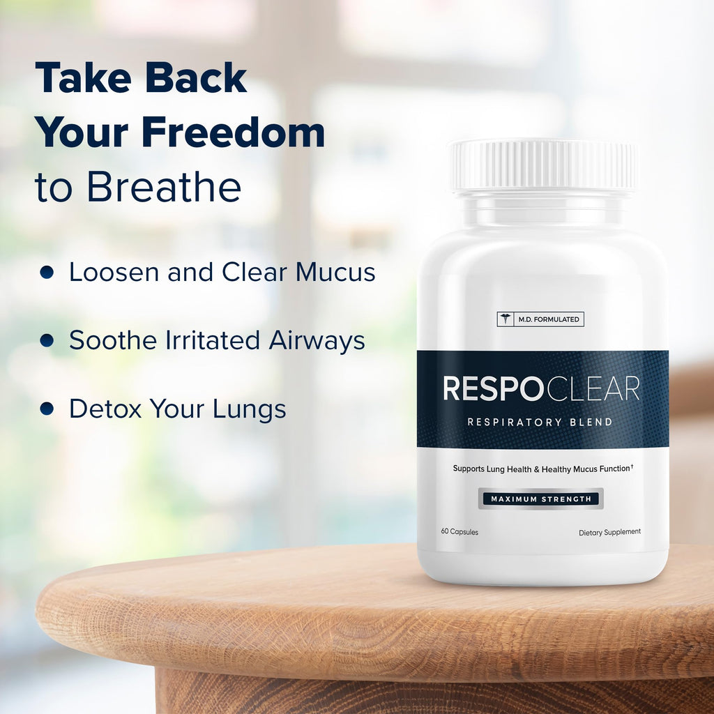 Herbal Tea Therapy RespoClear (60 Caps): Respiratory Lung Health & Sinus Support Supplement - NAC, Elderberry, & Quercetin - Lung Detox for Smokers & the Pollution-Conscious - GMO-Free & Made in USA