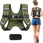 BAGAIL Weighted Vest, 5lb/8lb/10lb/12lb/15lb/20lb/25lb/30lb Weight Vest for Walking & Weight Loss, Reflective Rucking Vest with Phone Pouch for Women & Men, Home Gym & Outdoor Training