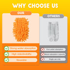 16Pcs Reusable Duster Refill Compatible with Swiffer Hand Duster +3FT Extended Handle +1 Handle, 360 Heavy Duty Duster Refills for Cleaning, Office, Ceiling Fan