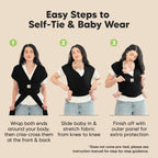 KeaBabies Baby Wrap Carrier, All in 1 Original Baby Carrier, Trendy Black