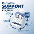 NATURALABS DAO Supplements Histamine Blocker – DAO Enzyme + Diamine Oxidase & Vitamin C for Gut Health & Food Support – 60 Servings - 1 Capsule Before Meals for Histamine Intolerance