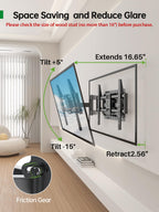 USX Mount Full Motion TV Wall Mount for Most 42-90" TV Holds up to 132lbs