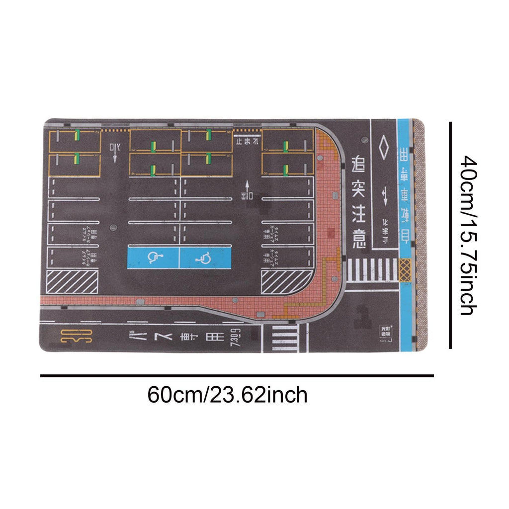 Simhoa 1/64 Scale Parking Lot Model Building Diorama Nonslip Layout Pad Scene Display Mini Car Garage for Vehicle Scene Toy, J