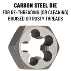 Drill America 1-3/4"-16 Carbon Steel Hex Rethreading Die, DWT Series