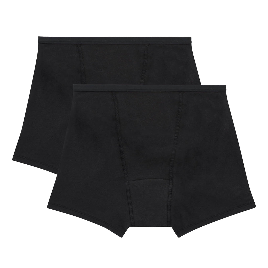 Hanes Women's Comfort, Period. Boxer Briefs, Super Leak Post-Partum & Period Underwear, 2-Pack