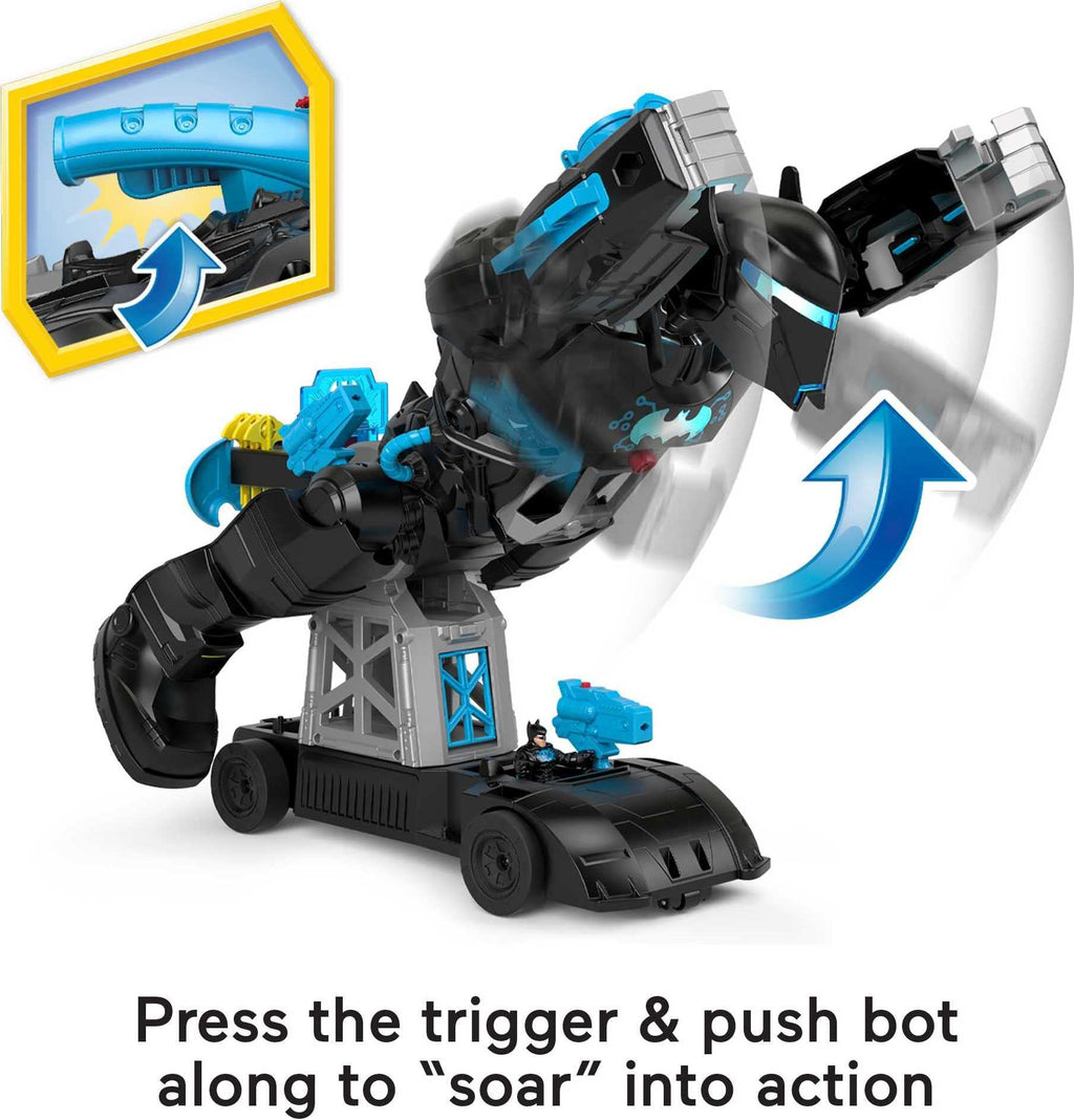 Fisher Price Imaginext DC Super Friends Batman Playset Bat-Tech Batbot 2-Ft-Tall Robot with Lights Sounds & 11 Play Pieces for Ages 3+ Years, GWT23