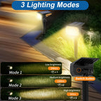 WENATY Solar Spot Lights Outdoor Waterproof IP65, 12 Pack Landscape Spotlights with 46 LEDs, 3 Modes Auto On/Off Solar Powered Flood Lights for Outside Pathway, Yard, Garden, Walkway (Warm White)