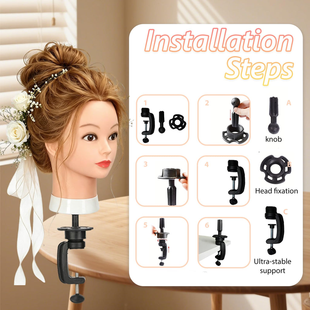 Opini Mannequin Head with 80% Human Hair 26-28" Doll Head for Hairdresser
