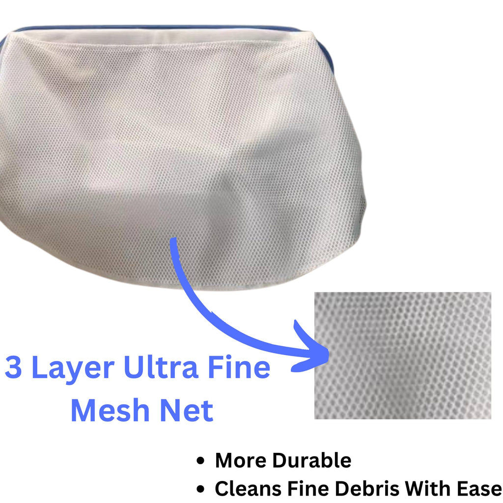 Pool Zing Professional 19" Fine Mesh Pool Skimmer Net - Triple Layer Net for Fine Debris Cleaning