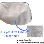Pool Zing Professional 19" Fine Mesh Pool Skimmer Net - Triple Layer Net for Fine Debris Cleaning