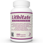 lithitate Lithium Aspartate 10mg | Supports Cognitive Function & Brain Health with Aging | NSF Certified | Promotes Mental Clarity, Healthy Mood & Longevity | Natural Supplement | 100 Capsules