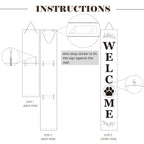 Perfnique Welcome sign for front porch standing, 47 x 7.9 Inch Wooden Leaner Sign with 10 Interchangeable Designed Icons, Seasonal Decor for Spring Easter Fall Christmas(Black)