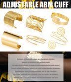 COLOYAN 6Pcs Gold Upper Arm Cuff Bangle Bracelet Set For Women