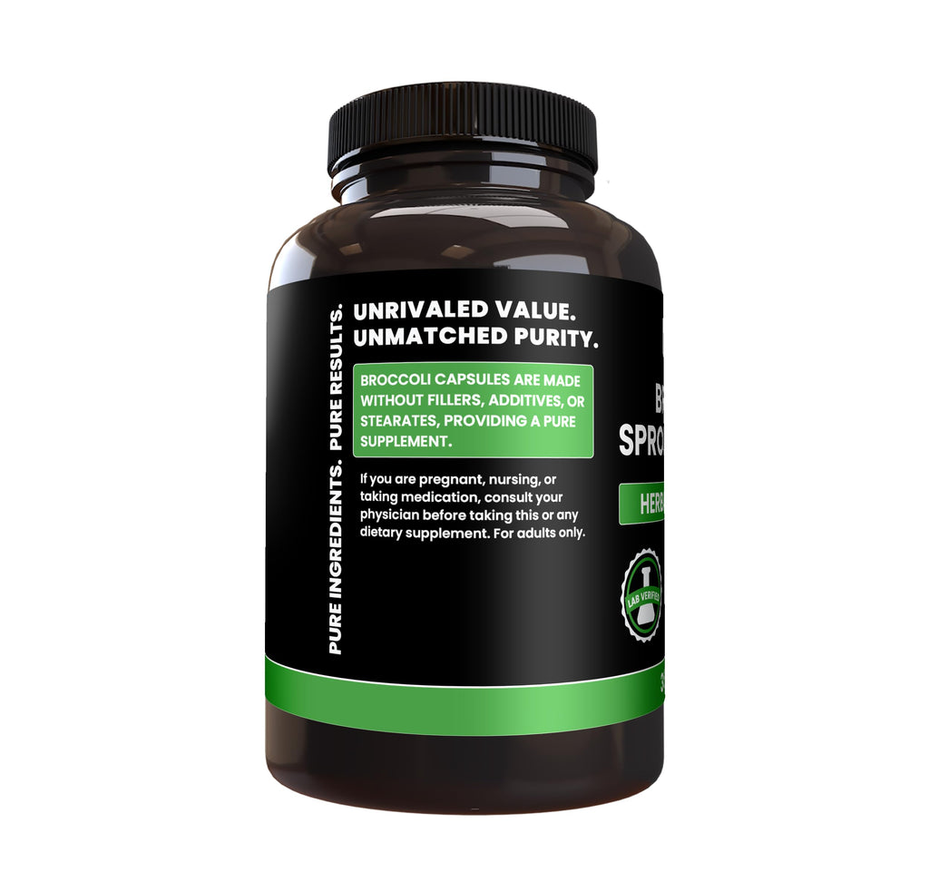 PURE ORIGINAL INGREDIENTS Broccoli Extract (365 Capsules) No Magnesium Or Rice Fillers, Always Pure, Lab Verified
