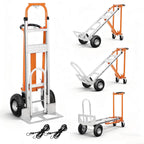 Aluminum 4 in 1 Convertible Hand Truck Dolly, 1000Lbs Capacity, Heavy Duty Folding Hand Truck Dolly Cart with Wheels 10" All-Terrain Tires, Hand Trucks for Logistics, Moving Home, Shopping, Office