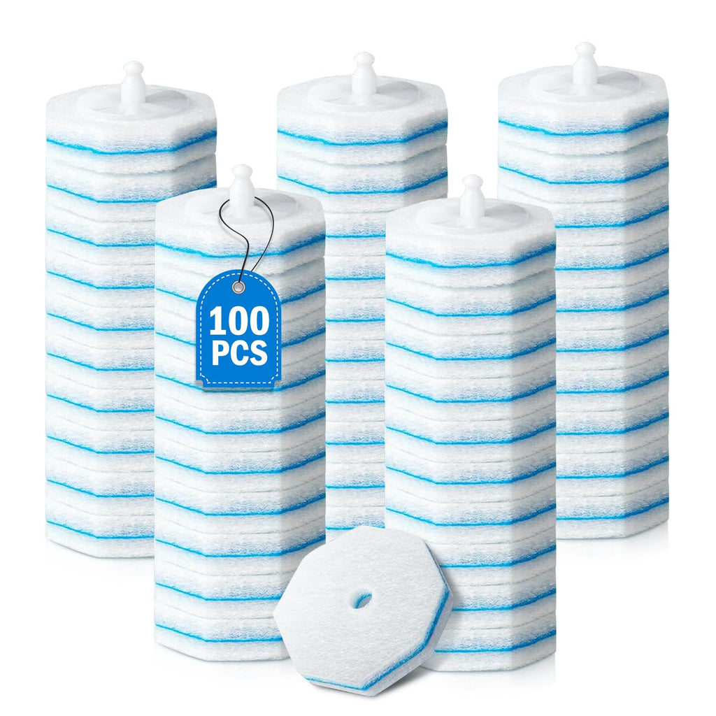 100PC Toilet Bowl Wand Refills, Replacement Heads for Bathroom Washroom Cleaning Pads, Disposable Toilet Brush Refills Compatible with Household Brushes Scrubbers Cleaning Refill Pads Local Stock
