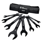 Der Erwachte Super-Thin Open End Wrench Set, Metric, 8-Piece,6mm to 24mm, Black Electrophoretic Coating, with Rolling Pouch
