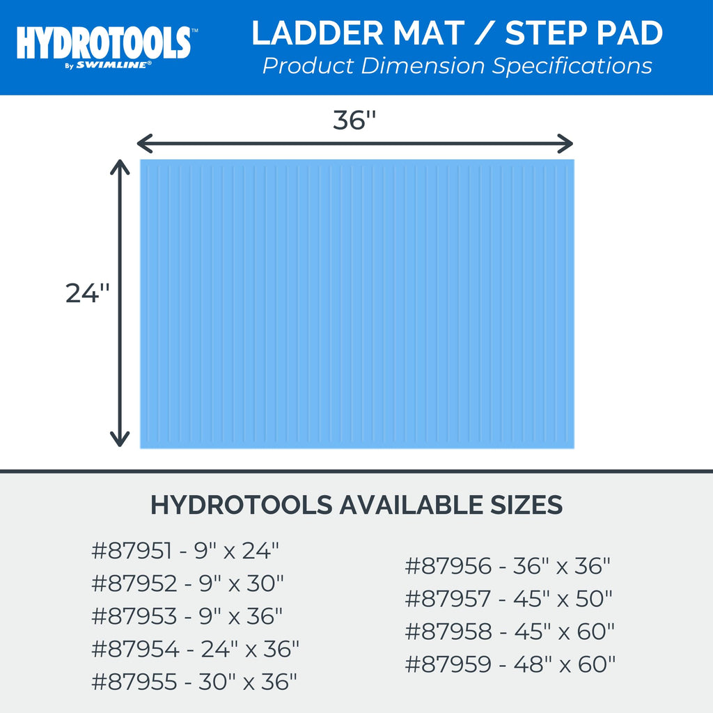 SWIMLINE HYDROTOOLS Protective Pool Ladder Mat for Above Ground Pools – Safety & Stability for Stairs, Steps & Ladders – Premium Durable Material, 24" x 36"