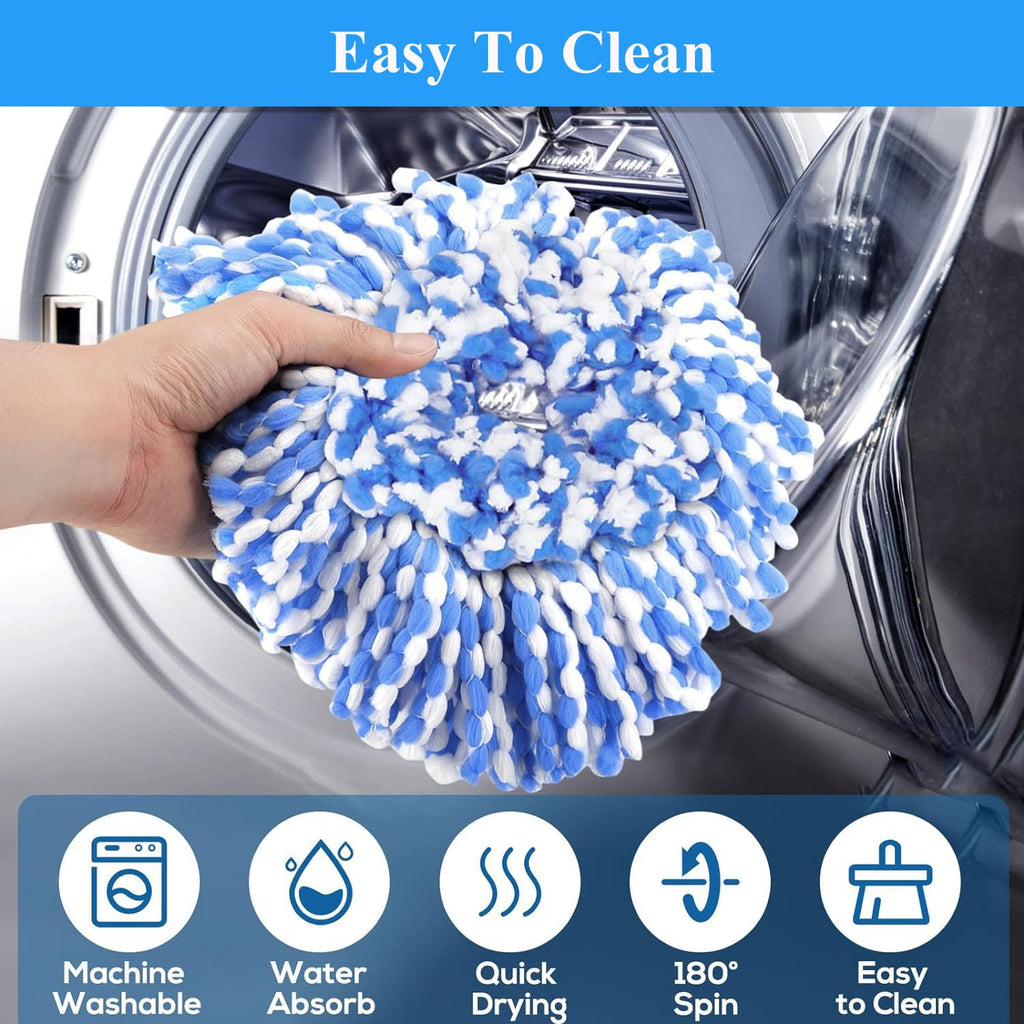 [10 Pack]Mop Heads Replacements, Spin Mop Replacement Head Deep Cleaning Machine Washable and Easy Replace,Spin Mop Refill Replacement Head 100% Microfiber,Mop Head Compatible with RinseClea