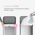 simplehuman Code M, Dispenser Pack Custom Fit Liners, Drawstring Trash Bags, 45 Liter / 11.9 Gallon, White, 200 Count (Pack of 2)
