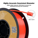 Kingroon PLA 3D Printer Filament, Dimensional Accuracy +/- 0.02 mm, 1 kg Spool(2.2lbs), 1.75 mm，Red