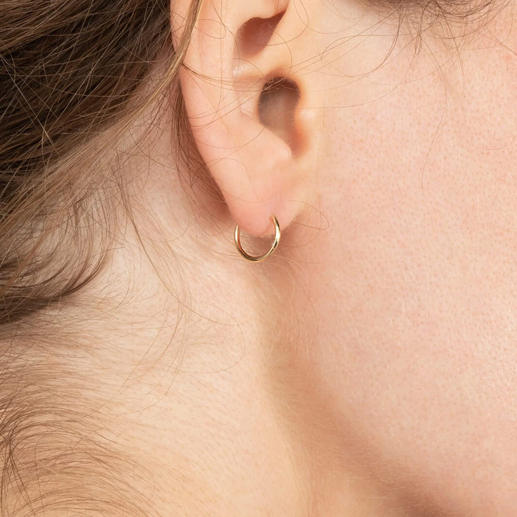 EPIRORA Silver Hoop Earrings- Cartilage Endless Small Hoop Earrings Set for Women Men, 3 Pairs of Hypoallergenic 925 Sterling Silver Tragus Earrings Nose Lip Rings (3 Pairs(8mm*3)-Gold)