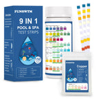 2026 New Pool Test Strips - 9 in 1 Pool Salt Test Strips 150 Counts for Salt Water Pool Testing Kit for Salt Level (0-6000ppm) Copper GH pH Bromine Cyanuric Acid for for Swimming Pool Spa Hot Tub