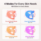 Red Light Therapy for Face – Cordless LED Face Mask with 4 Light Modes (NIR 850nm, Red 630nm, Blue, Amber), 272 LEDs, 10-Min Timer, Rechargeable for Glowing Skin at Home (Pink)