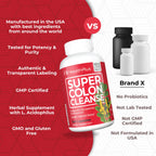Health Plus Super Colon Cleanse 60 Day Supply of Gentle Gut Cleanse Detox, Psyllium Husk, Probiotics for Constipation Relief & Digestive Support, 240 Capsules