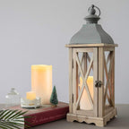 Homemory 4" x 6" Large Waterproof Outdoor Flameless Candles, Battery Operated Flickering LED Pillar Candles with Remote and Timers for Indoor Outdoor Lanterns, Long Lasting, Dark Ivory, Set of 4