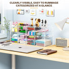 caktraie Acrylic16-Drawer Storage & Makeup Organizer for Desk