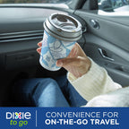 Dixie To Go Paper Coffee Cups With Lids, 12 oz, 14 ct, Disposable Insulated Paper Cups for On-The-Go Hot or Cold Beverages
