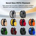 Sovol 3D Printer PETG Filament 1.75mm 1KG (2.2lbs), High Precision, Strong Toughness, Wiring Tightness, Dimensional Accuracy +/- 0.03 mm, 3D Printing PETG Filaments, Red