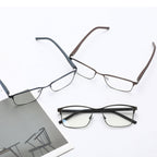 DJOLENSA 3 Pack Reading Glasses Men, Blue Light Blocking Reading Glasses 2.0, Anti Eyestrain/Glare/UV, Metal Frame Spring Hinge Computer Readers with Pouches (2.0+)