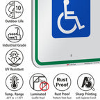 SmartSign - T1-1001-EG_12x18 Reserved Parking Federal Handicap Parking Sign By | 12" x 18" 3M Engineer Grade Reflective Aluminum