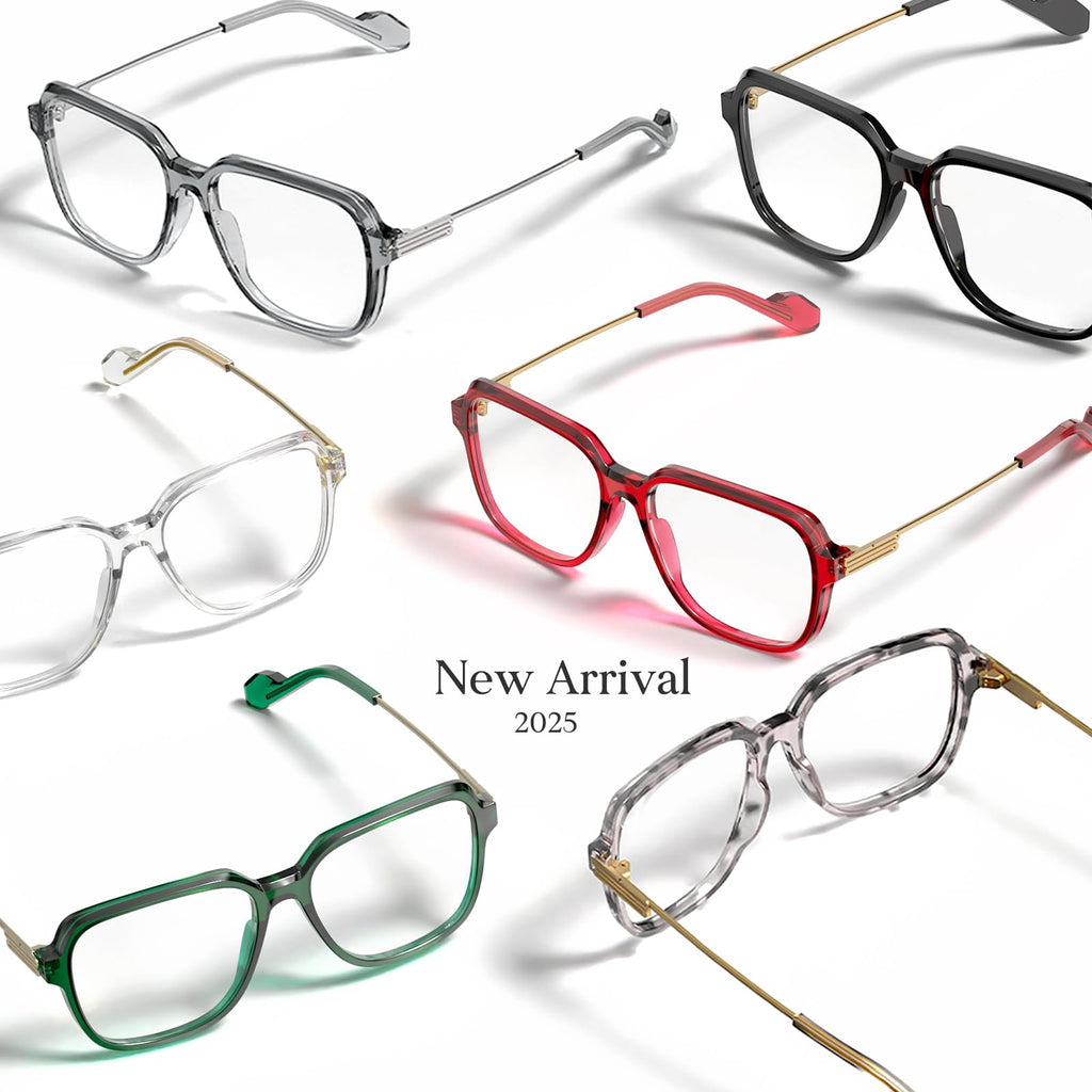 VISOONE Blue Light Glasses Matte Black Oversized Square Frame Anti Glare Ryan