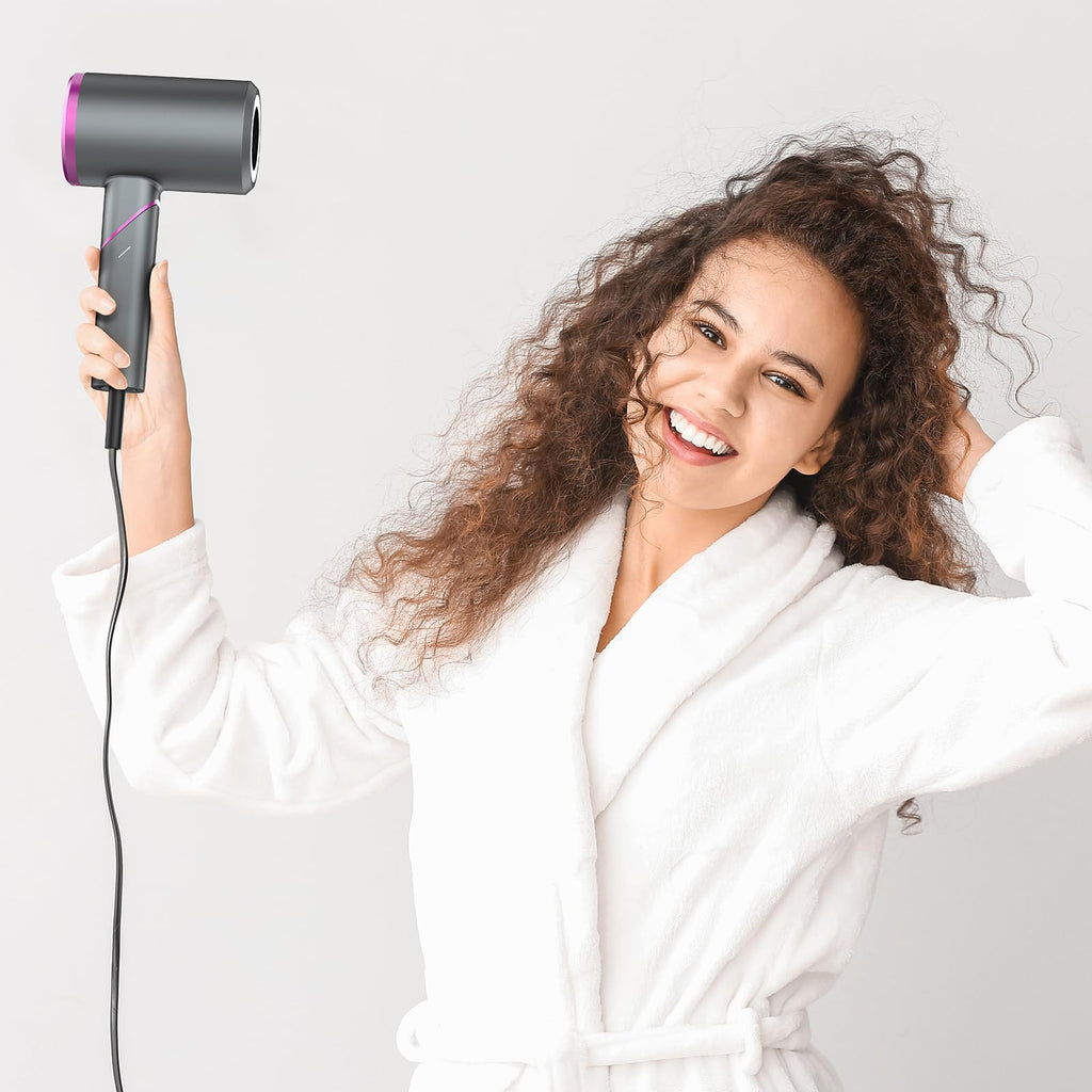 Hair Dryer, 1800W Ionic Blow Dryer, Foldable Handle Travel Hair Dryer