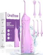 Oralfree Water Dental flosser Teeth Picks - Braces Cordless Oral Irrigator Portable Rechargeable Travel Irrigation Cleaner IPX7 Waterproof Electric Professional Flossing Teeth Cleaning for Home