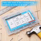 376PCS Galvanized Nails Kit with Storage Box, 6 Sizes for Hanging Pictures