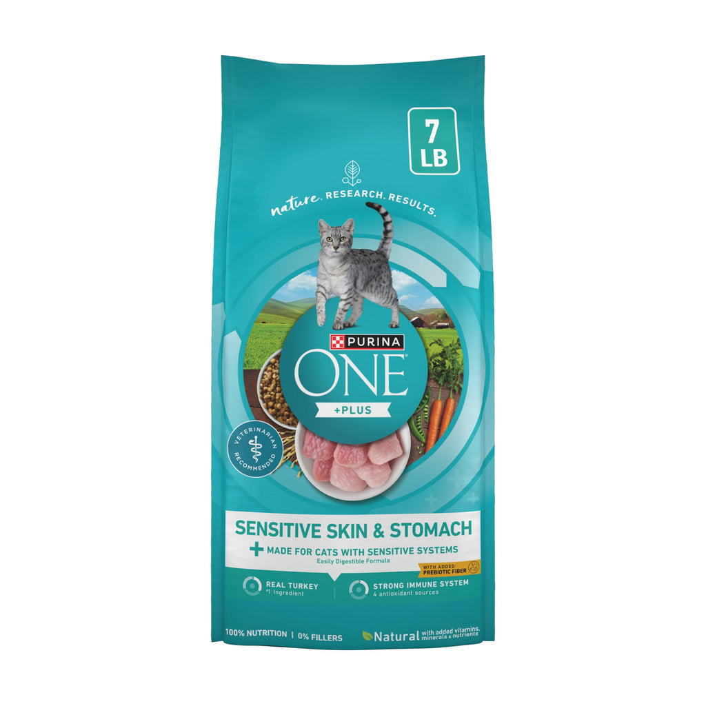 Purina ONE +Plus Sensitive Stomach Sensitive Skin, Natural Dry Cat Food