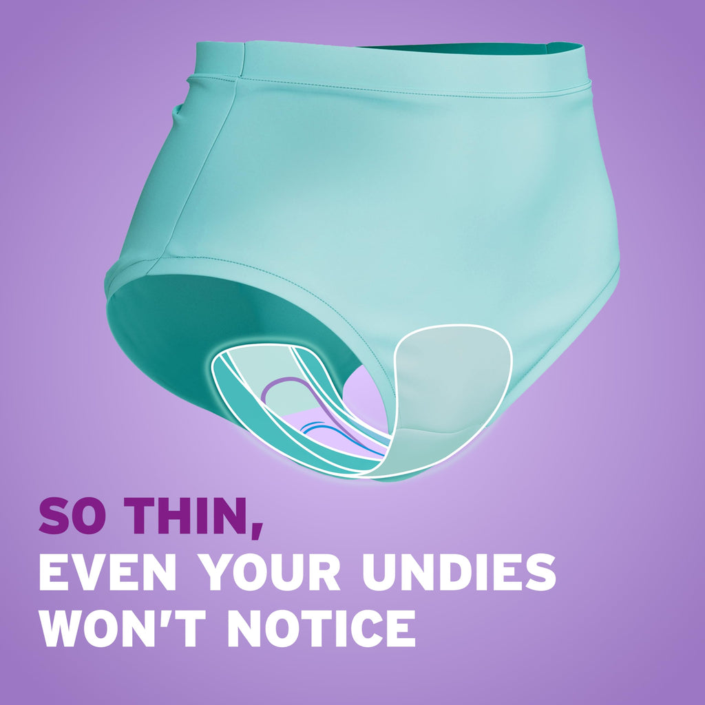 Poise Ultra Thin Incontinence Pads & Postpartum Pads for Bladder Leaks, 3 Drop Light Absorbency, Regular Length, Packaging May Vary,144 Count (Pack of 2)
