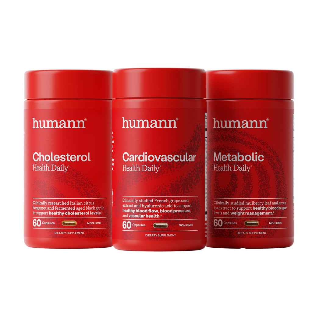 Humann Cholesterol, Metabolic & Cardiovascular Health Daily Bundle, 180 Total Capsules (3 x 60ct Bottles), 30-Day Supply