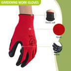 WHEATHUSK 100 Pack Gardening Gloves Bulk for Men Women, Breathable Nitrile Rubber Coated Garden Gloves Dipped Gripping Work Gloves for Construction, Gardening
