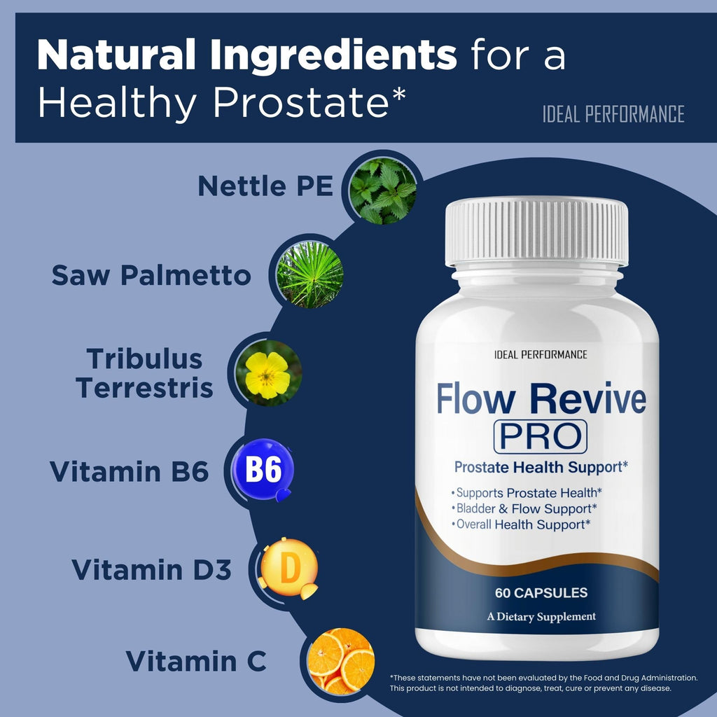 Flow Revive Pills, FlowRevive Supplement, Flow Revive Prostate Supplement Capsules - Maximum Strength Daily Wellness & Comfort, All Natural FlowRevive Pro Health & Wellness Reviews (5 Pack)