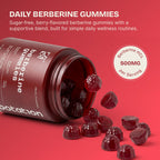 Rootation Berberine HCL 500mg Gummies with Ceylon Cinnamon, Milk Thistle, Apple Cider Vinegar & Inulin Fiber - Zero Sugar Vegan Non-GMO Supplement - 60 Count